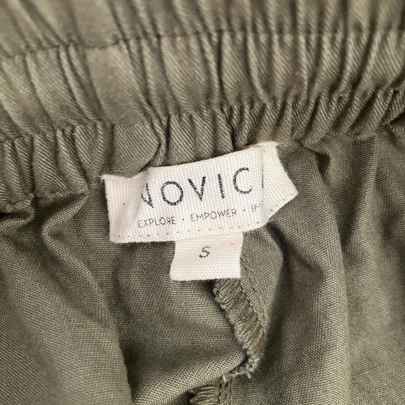 NWOT Novica Green Enzyme Wash Cotton Twill Joggers with Drawstring Waist size S - Picture 5 of 7